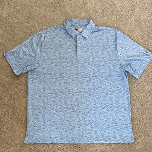 PGA Tour Light Blue Patterned Polo Shirt